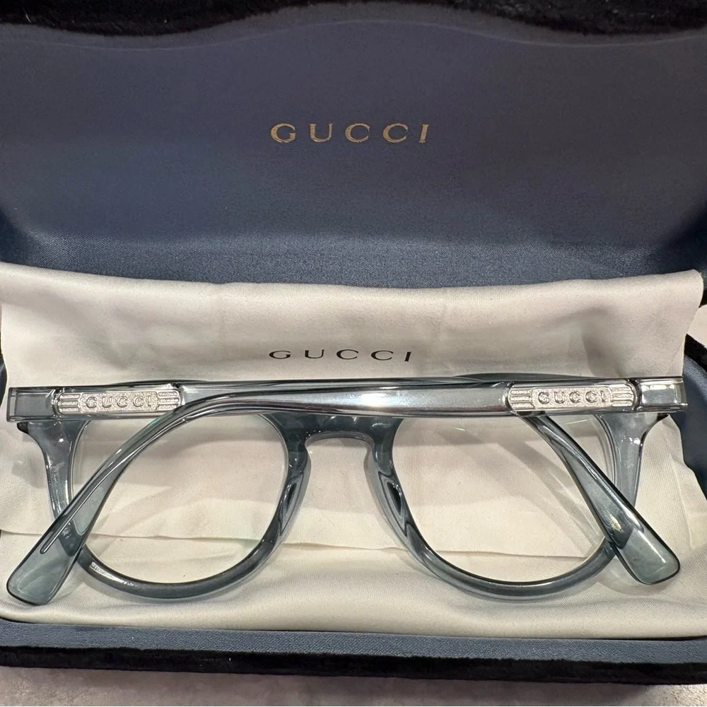 Gucci Transparent Green/Gray Eyeglasses - Picture 2 of 5